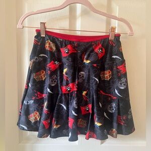 Bolder Black Pirate Print Gasparilla Stretch Skater Skort Women Small EUC